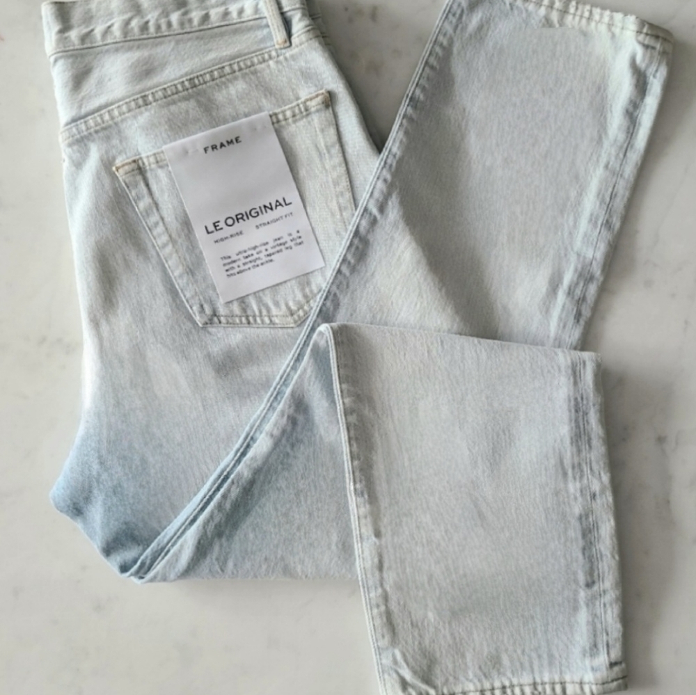 FRAME Le Original Ripped High Waist Crop Jeans, Size 32, NWT - Picture 9 of 16